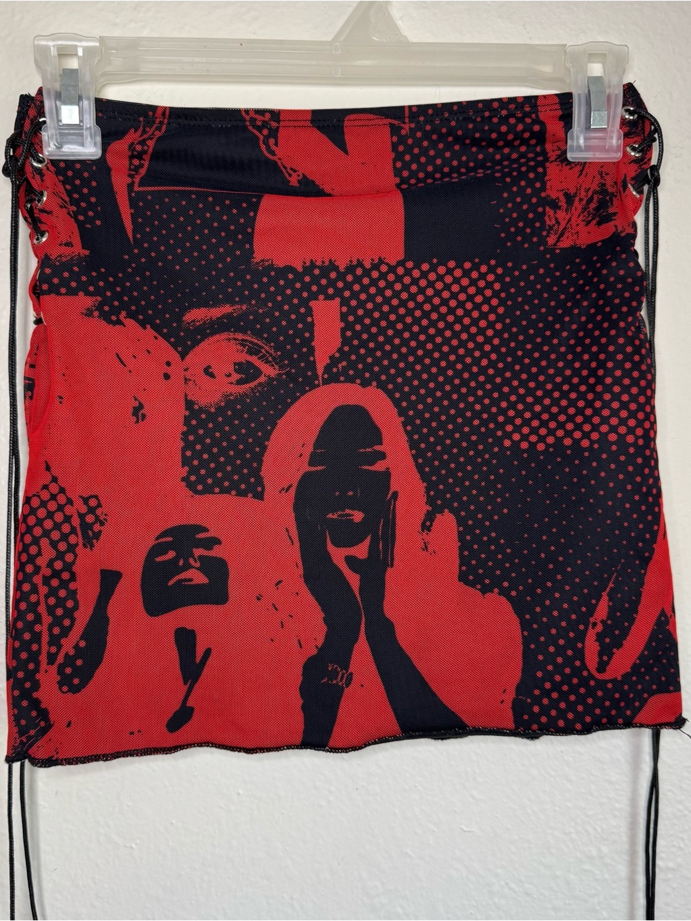 Edikted Mini Skirt Small Dolls Kill Grunge Goth Black Red Tati